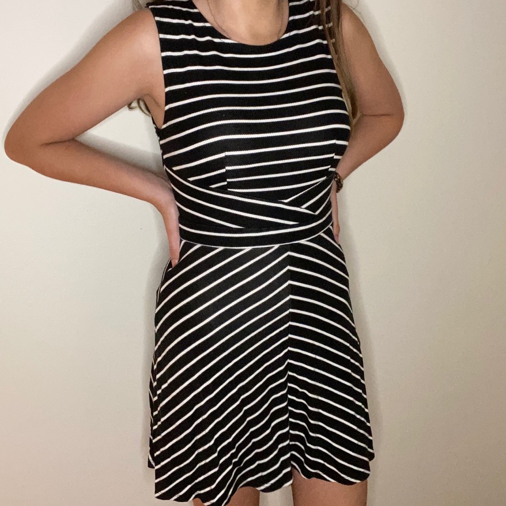 Black and White Striped Dress